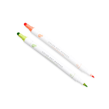 カラードットマーカー2P(オレンジ・グリーン)