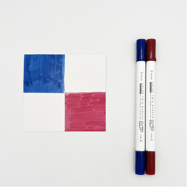 Navy & Burgundy Twin Marker / 2P