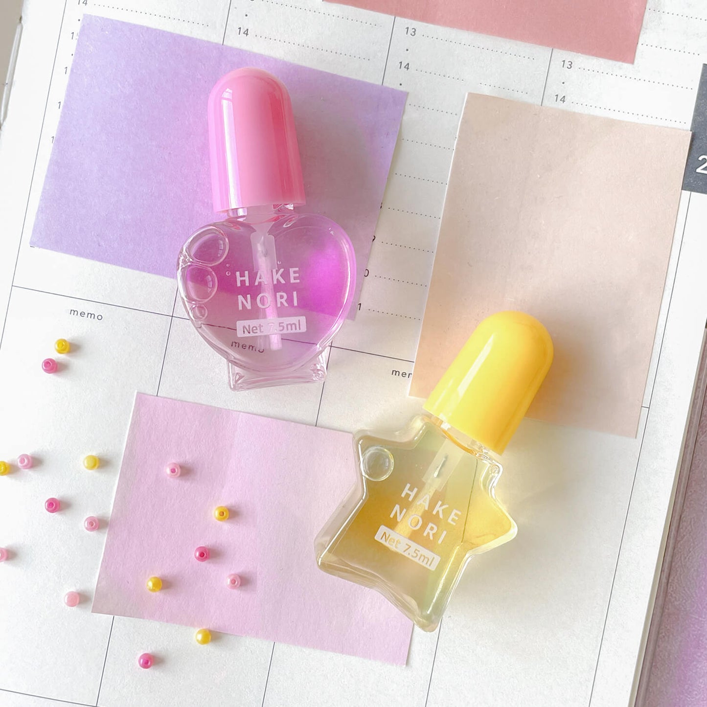 ハケ付きのり2P ハート&スター