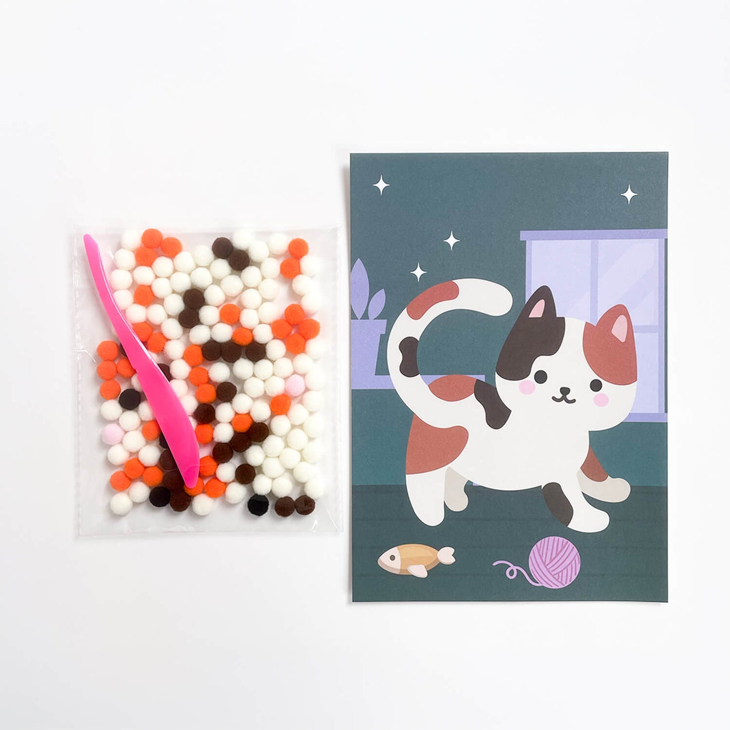 ぽんぽんアートセット B ( ねこ・パンダ ）